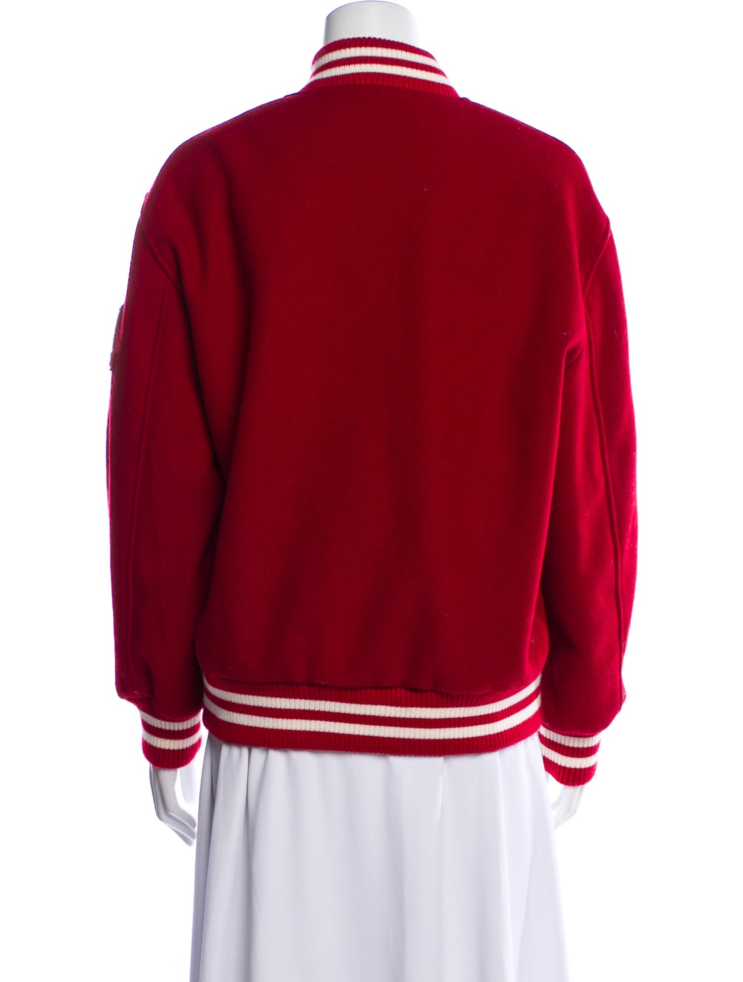 Coach Wool Striped Bomber Jacket